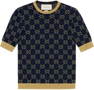 Gucci Blue GG Lam cotton top