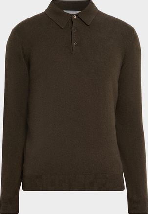 Neiman Marcus Men & apos;s Cashmere Melange Polo Sweater