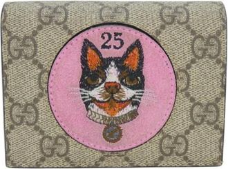 Gucci Pre-owned Wallets, female, Beige, Size: ONE SIZE Pre-owned Canvas Wallet