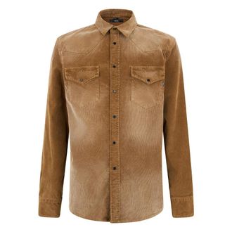 Diesel Corduroy overhemd - Heren - Overhemden - Bruin - Maat: XL Corduroy