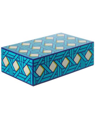 Jonathan Adler Medium Lacquer Basketweave Box