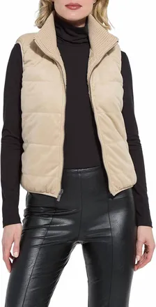Lyss&eacute; Petra Reversible Puffer Sweater Vest In Blond Wood