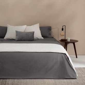 Textura Funda n&oacute;rdica de algod&oacute;n org&aacute;nico color gris ceniza. Cama 180-200cm