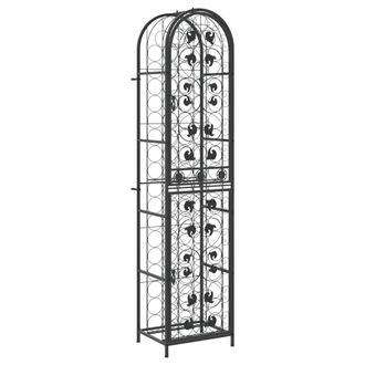 vidaXL Vidaxl - Botellero Para 73 Botellas Hierro Forjado Negro 45x36x200 Cm