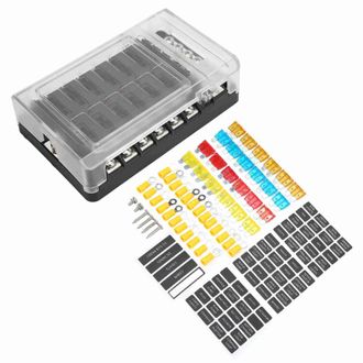 OEM Caja De Fusibles Impermeable De 12 V&iacute;as Con Terminal Negativo E Indicador Led Para Coche, Caravana Y Barco