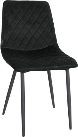 Clp Silla de comedor con asiento en Terciopelo Negro