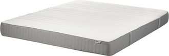 Beliani Beliani - eu Super King Size Hard Firm Gel Foam Mattress 6ft Polyester Removable Cover Filling Zipper White and Grey Happiness