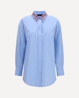 Fabiana Filippi Boyfriend poplin Shirt with embellished collar Female 42