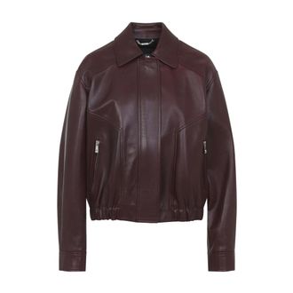 Versace Leren Blouson - Dames - Leren en Su&egrave;de Jassen - Bruin - M - Leer - Jassen