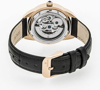 Empress Womens Godiva Automatic MOP Leather-Band Watch - Rose Gold Stainless Steel - One Size