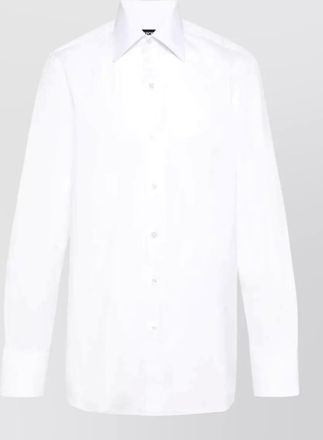 Tom Ford poplin shirt pointed collar curved hem