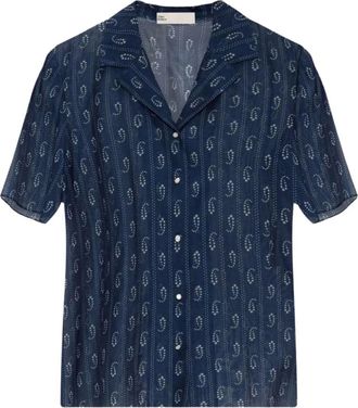 Tory Burch Camp Shirt - female - Tory Burch - Shirts - Blue - XS - Blouses & Shirts