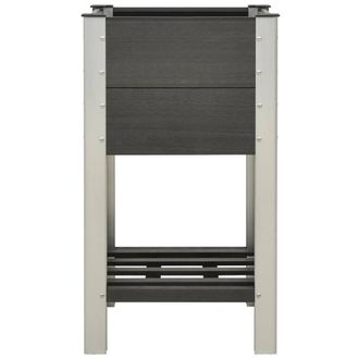 Berkfield Home Garden Raised Bed with Shelf 50x50x90 cm WPC Grey | Size: 50 x 50 x 90 cm