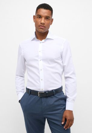 Eterna Langarmhemd ETERNA SLIM FIT, Herren, Gr. 42, Extra verl&auml;ngerter Arm, wei&szlig;, Popeline, 100% cotton, schmal, Manschette, Hemden Langarmhemd