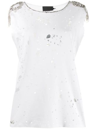 Philipp Plein Gescheurd T-shirt - Wit