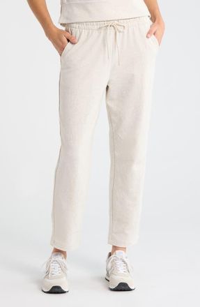 Zella Tempo Terry Ankle Pants in Ivory Birch Oatmeal Heather at Nordstrom, Size Xx-Large