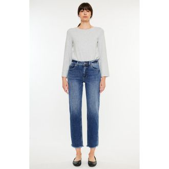 Kancan Nancy Essentials High Rise Slim Straight Leg Jeans in Medium Wash at Nordstrom, Size 23