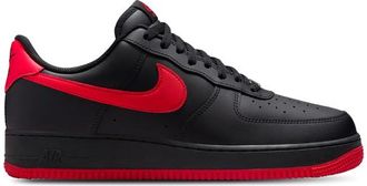 Nike Mens Air Force 1 Low 07 - Basketball Shoes Black/Red/Black Size 10.0