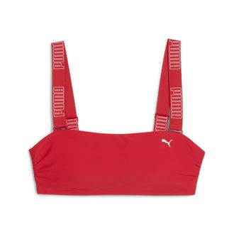Puma Top da nuoto a fascia PUMA da donna, Abbigliamento, Rosso, XS