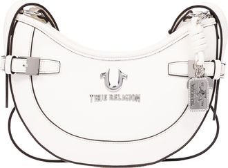 True Religion Blake Smooth PU Belted Hobo Bag - Womens Faux Leather Shoulder & Crossbody Handbag