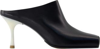 Maison Margiela Heeled Mules, female, Black, Size: 10 US Sandals - MM6 Maison Margiela - Leather - Black