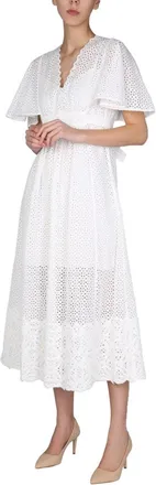 Anna Molinari Embroidered Cotton Dress - White