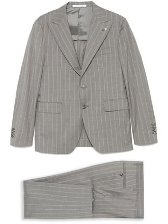 Tagliatore striped suit - men - Virgin Wool/Cotton - 56 - Grey