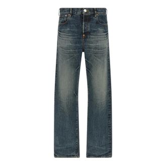 Kenzo Jeans, Heren, Blauw, W34, Katoen, Boke Flower Straight-Leg Jeans
