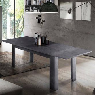 Dmora Mesa De Comedor Extensible, Made In Italy, Mesa Moderna Con Extensiones, Consola Extensible, 160 / 210x90h75 Cm, Color Gris Pizarra, Con Embalaje Refo