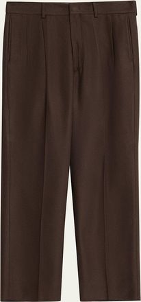 Loro Piana Mens Buxton Silk Pleated Pants