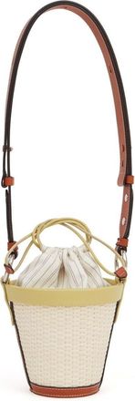 Maison Margiela Fire woven bucket bag - men - Calf Leather/Cotton/Raffia/Polyester - OS - Neutrals