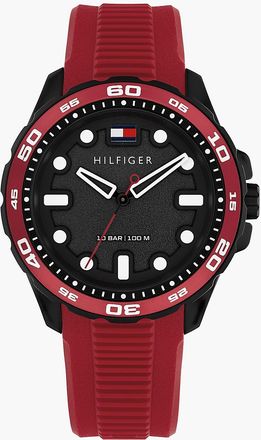 Tommy Hilfiger Mens 42MM Silicone Strap Sport Watch - Black