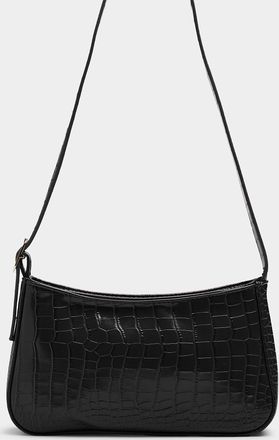 Simons Womens Solid croc baguette bag