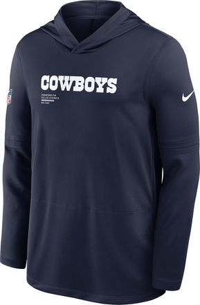 Nike Dallas Cowboys Pure Fury Sideline Nike Mens Dri-FIT NFL Long-Sleeve Hooded Top in Blue | 03B941S7RD-P8B