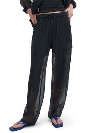 Rag & Bone Atlas Organza Utility Pants in Black at Nordstrom, Size Large