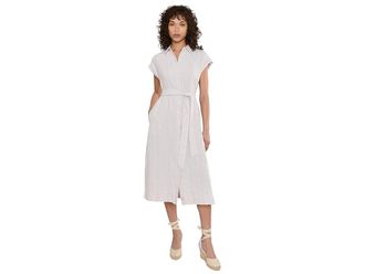Tommy Bahama Summer Isle Midi Shirtdress Womens Dress Khaki Sand : LG (US 12-14), Cotton/Linen