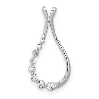 Diamond2Deal 14K White Gold Lab Grown Diamond Teardrop Pendant (0.17ct, VS, G-H)