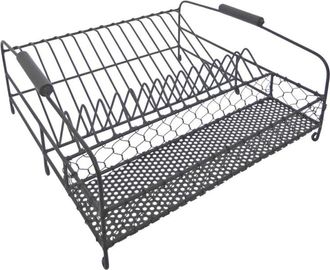 Decoclico Escurridor de metal con asas de madera negro