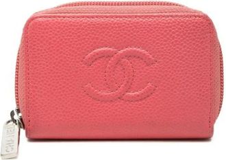 Chanel Pre-owned Coin Pouch - Dames - Vintage Accessoires - Roze - ONE Size - Leer - Vintage