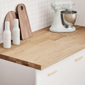 vidaXL Encimera De Cocina Rectangular Madera Maciza Roble Vidaxl