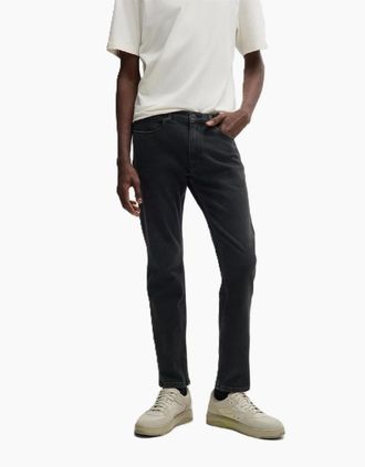 HUGO BOSS Mens Mid Rise Slim Fit Five Pocket Jeans - Black - Size: 38/34