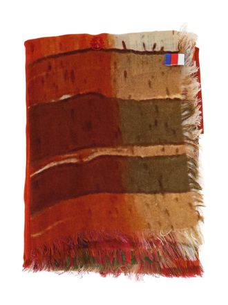 Talking Walls Arlatan fringed striped scarf - unisex - Fabric - One Size - Brown