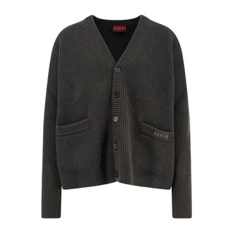 Gucci Cardigans, male, Green, Size: S Luxury Wool Cashmere Sweater