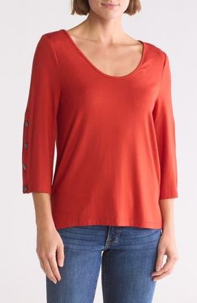 Patrizia Luca Three Quarter Sleeve Top in Rust at Nordstrom Rack, Size X-Small