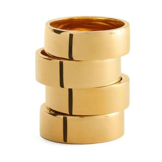 Maison Margiela 4 Ring Sculptural Stacked Numeric Rings Set - Dames - Ringen - Geel - L - Accessoires