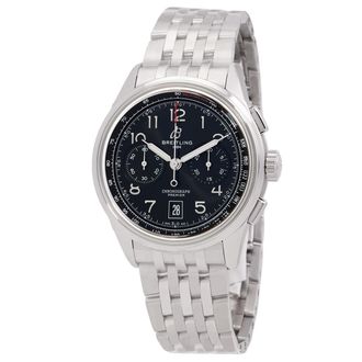 Breitling Pre-owned Breitling Premier Chronograph Automatic Black Dial Mens Watch AB0145221B1A1