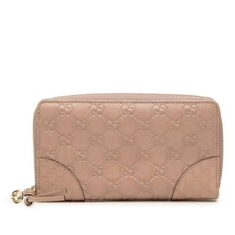 Gucci Beige Leather Long Wallet (Bi-Fold) (Pre-Owned)