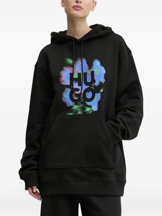 HUGO BOSS logo-print hoodie - Black