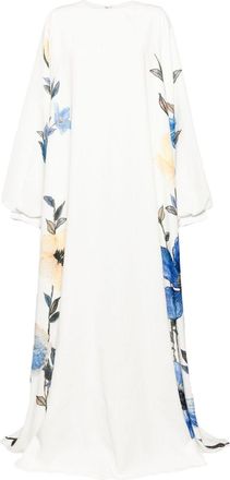Saiid Kobeisy floral printed kaftan - White