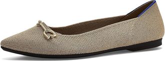 Rothy's The Double Bit Point II Womens Dress Flat Shoes Metallic Prosecco : 10.5 M, Textile